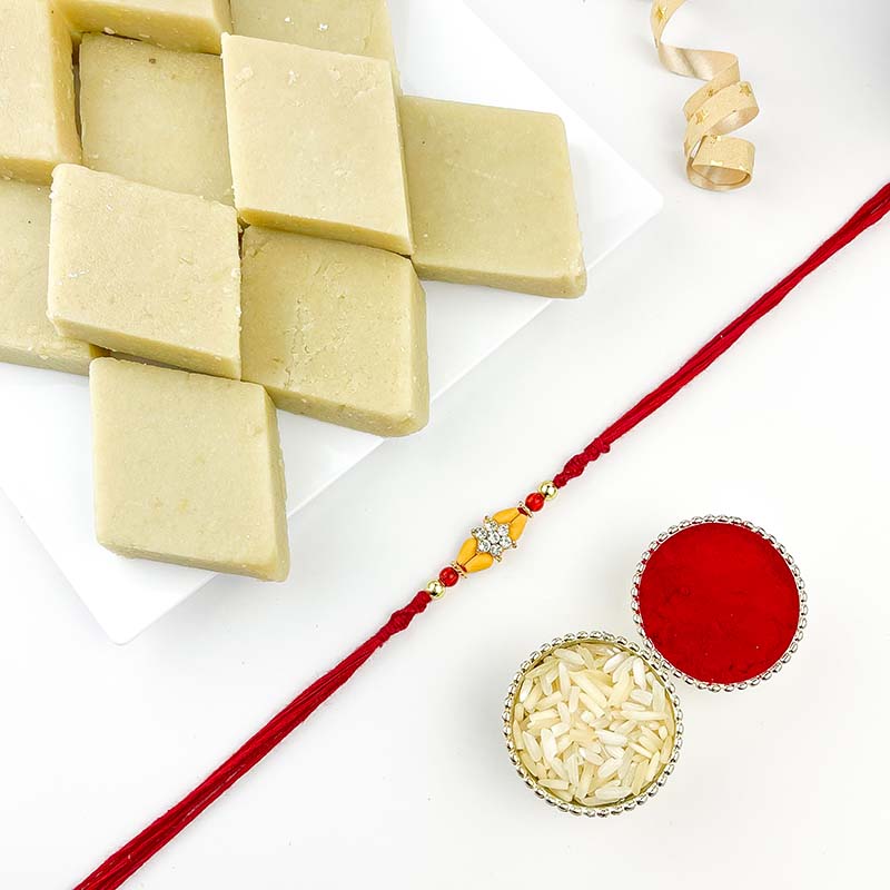 Send Traditional Rakhi With Kajukatli Online Rakhibazaar