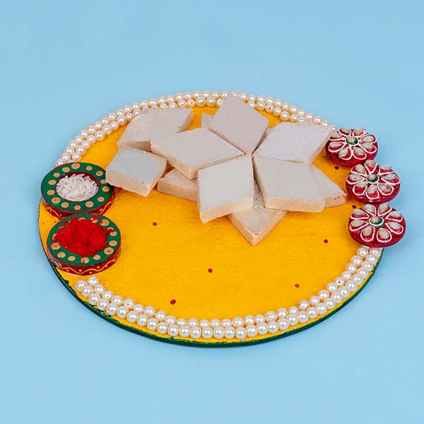 Send Colorful Rakhi With Kaju Katli N Dry Fruits Gift Hamper Online