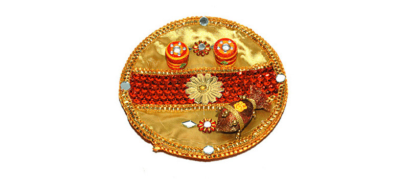 Bandhani Rakhi Thali Decoration