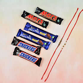 Rudraksh & Pearl Rakhi With Chocolates