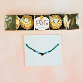 Lava Stone Rakhi With Ferrero Rocher