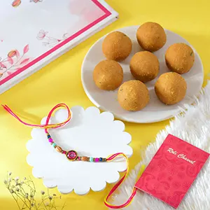 Star Rakhi with Besan Laddu-Rakhi with Sweets to Australia