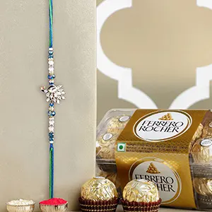 Mystic Harmony Peacock Rakhi N Ferrero Delight