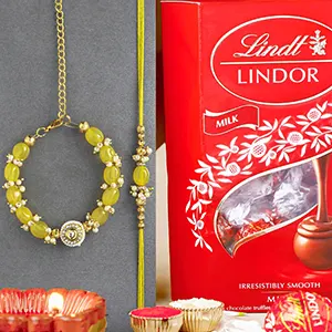 Sunkissed Stone Work Lumba Pearl Rakhi N Lindt