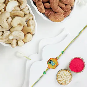 Enchanting Love in 3D Krishna Rakhi With Almonds and Cashew