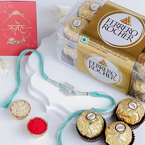 Imperial American Diamond Rakhi N Ferrero Rocher 16 Pcs