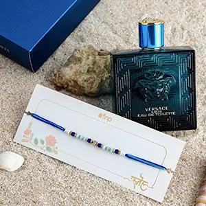 Beads of Bond Blue Rakhi N Versace Perfume