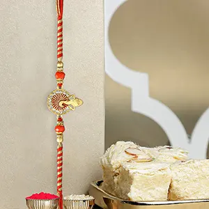 Ethereal Ganesha Harmony Rakhi N Soan Papdi