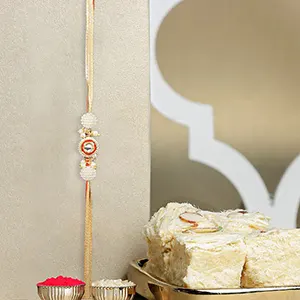 Crimson Majestic Pearl Rakhi N Soan Papdi