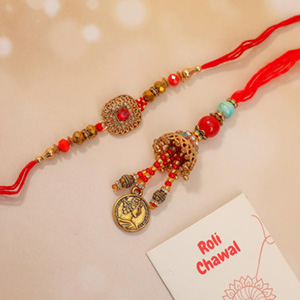 Rajasthani Style Raja Rani Rakhi Set to Australia - Send Rakhi to Australia