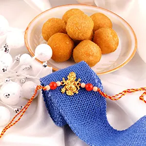 Besan Laddoo with Ganesh Rakhi