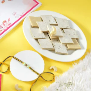 Bhai Rakhi Gift Combo with Kaju Katli