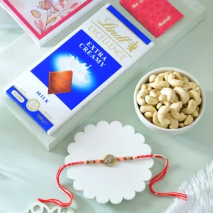 Luxury Rakhi And Chocolates Gift Combo with Fresh Nuts