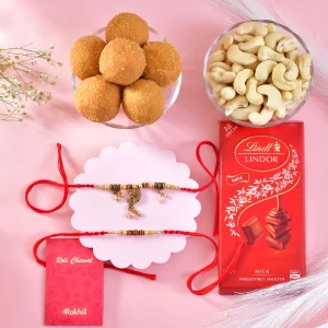 Bhaiya Bhabhi Rakhi Set Gift Combo with Gourmet Hamper