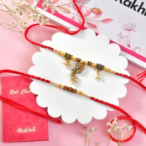 Premium Rajasthani Style Peacock Rakhi Set
