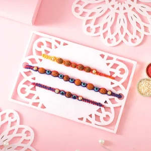 Three Rudraksh Premium Designer Bhai Rakhi