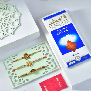Pack of Luxury Rakhi with Lindt Chocolate