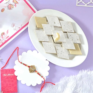 Spiritual Rakhi With Kaju katli