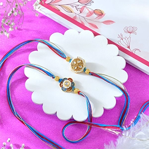 Traditional Bead & Stone Rakhi Set