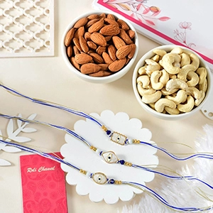 Elegant Evil Eye Rakhi Set with Dryfruits
