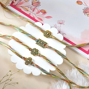 Antique Charm Rakhi Set – Pack of 4