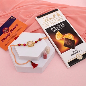 Designer Rakhi with Lindt Bar