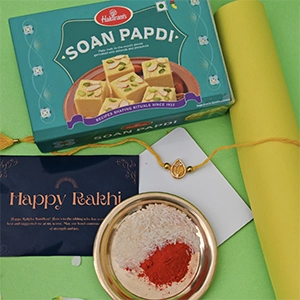 Fancy Rakhi with Soan Papdi