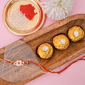 Meenakari Rakhi with Ferraro Rocher