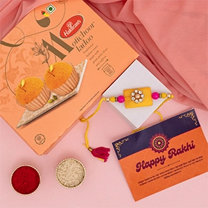 Fancy Rakhi with Motichoor Laddoo-Send Rakhi to USA
