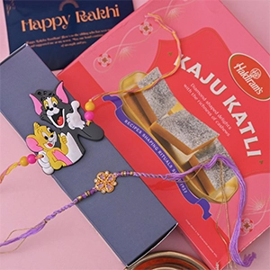Set of 2 Rakhi with Kaju Katli-Send Rakhi to USA