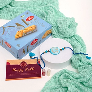 Shukrana Guruj Rakhi with Milk Cake-Send Rakhi to USA