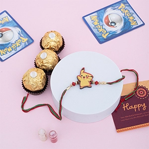 Pokemon Rakhi with Ferrero Rocher-Send Rakhi to USA