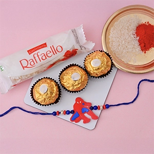 Combo of Spider Man Rakhi with Raffaello Bar