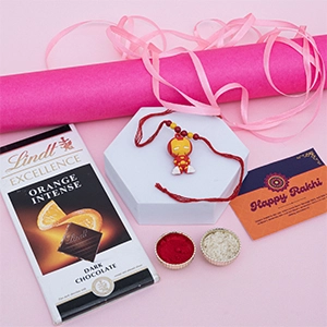 Adorable Iron Man Rakhi with Chocolates for Kids