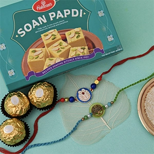 Kid Rakhi and Designer Rakhi Combo