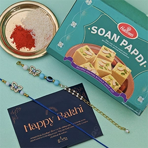 Exquisite Evil Eye Bhaiya Bhabhi Rakhi Set