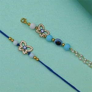 Set of Butterfly Shaped Evil Eye Rakhi