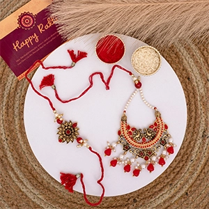 Designer Bhai rakhi with Chand Bali Lumba Rakhi for Bhabhi