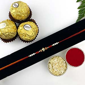 Traditional Rakhi with 3 Ferrero Rocher