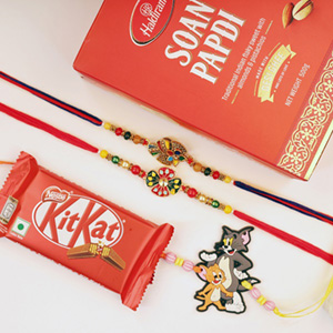 Eccentric Triple Rakhi Combo - Family Rakhi Set to Canada