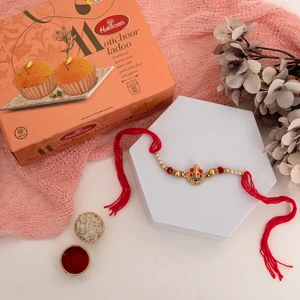 Premium Meenakari Ganesha Rakhi with Motichoor Laddu-Send Rakhi to Nova Scotia