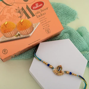 Banke Bihari Designer Rakhi with Motichoor Laddu