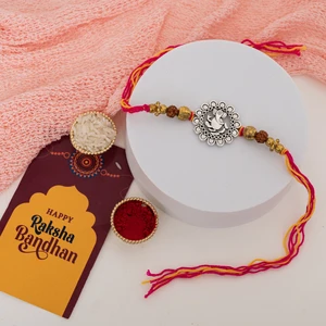 Antique Ganesha Rakhi with Premium Kaju Katli