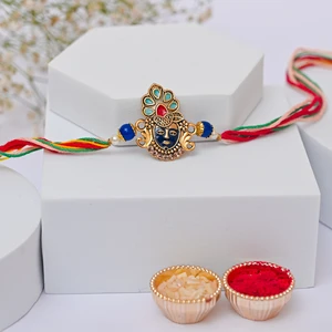 Sacred Meenakari Shrinathji Rakhi for Brother