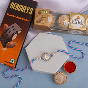Trishul Pearl Rakhi with Hershey