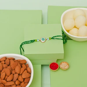 Nazar Protection Rakhi with Rasgulla & Premium Almonds