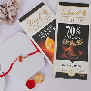 Radha Krishna Rakhi with Lindt Excellence