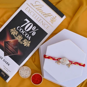 Pearl Om Rakhi with Lindt Excellence Chocolate