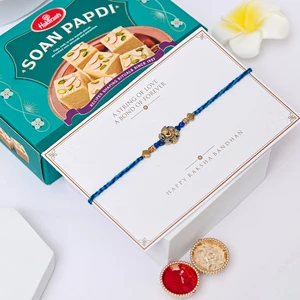 Heritage Peacock Rakhi with Soan Papdi