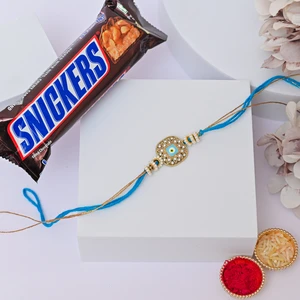 Evil Eye Nazarbattu Rakhi with Snickers